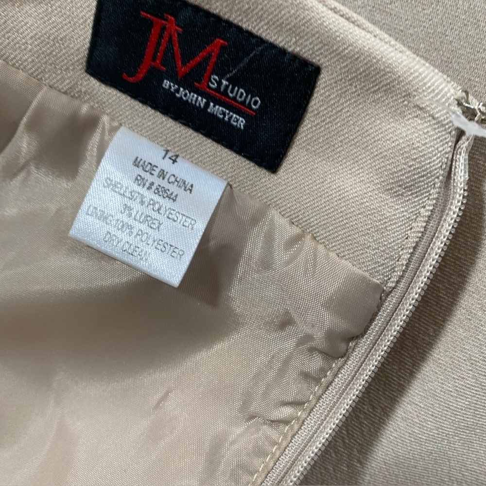 JM Studio by John Meyer Skirt Petite 14 NWT Beige Pleated A-Line Midi M-25 - Picture 14 of 14